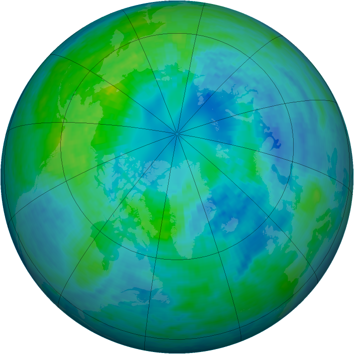 Arctic ozone map for 09 October 1994